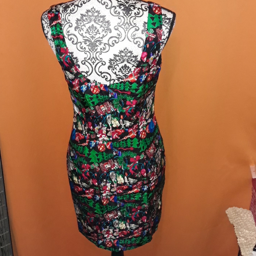 Nicole Miller Silk Christmas Dress - Picture 8 of 8